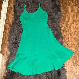 Bright green flare dress